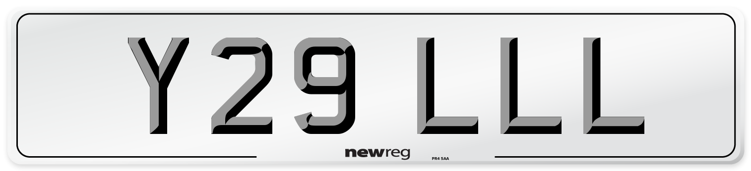 Y29 LLL Number Plate from New Reg